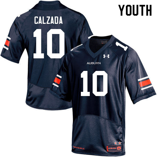 Youth #10 Zach Calzada Auburn Tigers College Football Jerseys Sale-Navy